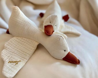 Personalized Goose Toy: Handmade Hypoallergenic Baby Sleep Companion