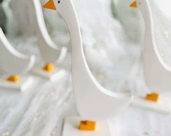 Handmade Wooden Goose Figurine: Farmhouse Scandinavian Easter Decor
