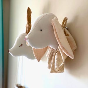 Buny Head Wall Decoration,Deer Head Wall Decoration,Bear Head Wall Decoration,Nursery Wall Art, Fabric Animal Head,Wall Mount Stuffed Animal