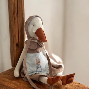 Handmade Personalized Goose Plush Toy – Cotton Nursery Decor