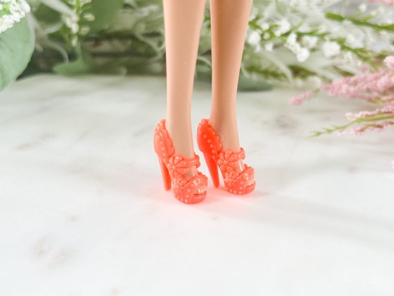 Ladies Eleezaa Ankle Strap Open Toe Sandal Heel - Bright Orange