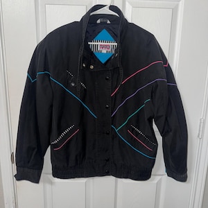 Vintage 80s neon stripe Jacket