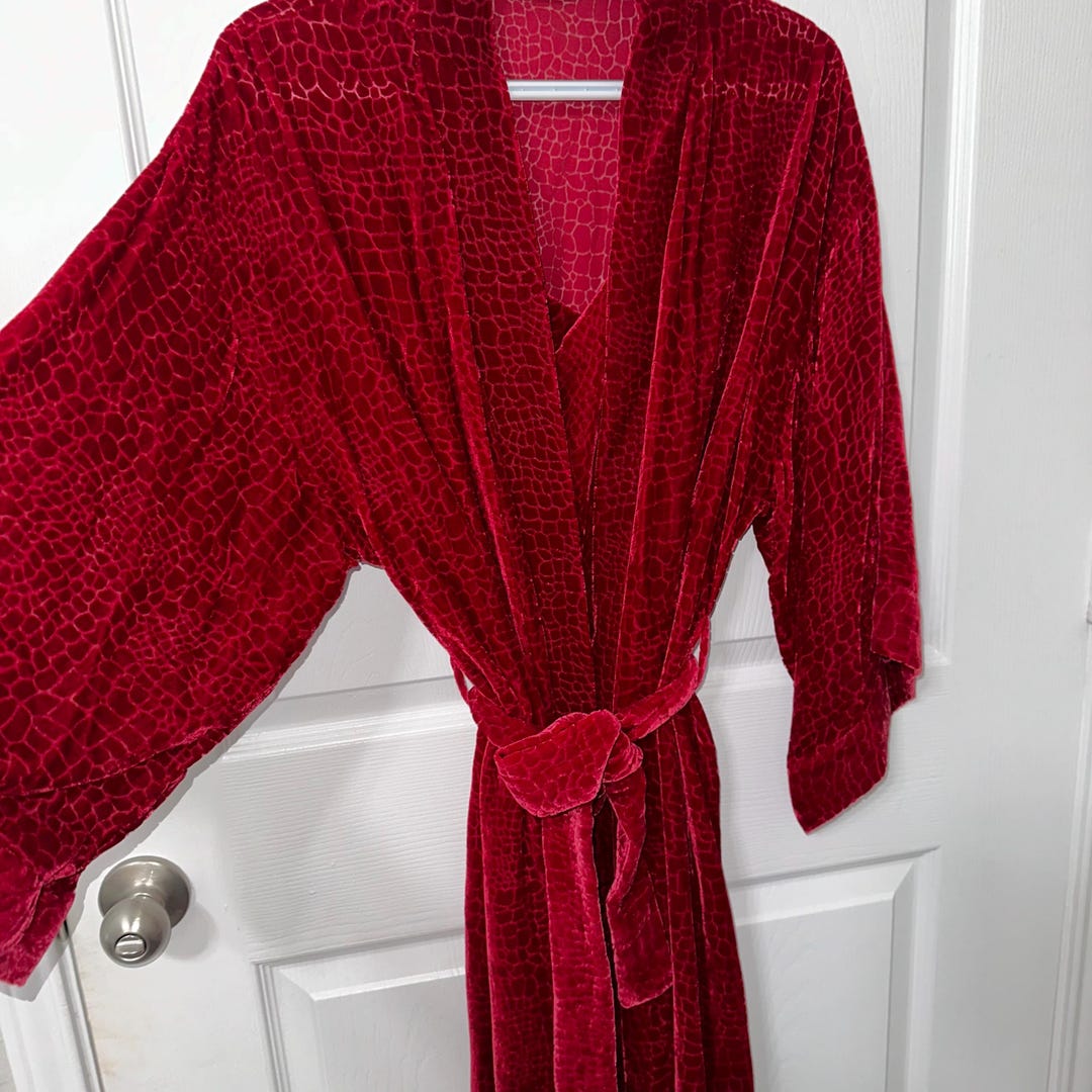 Vintage Velvet Victoria Secret Nightgown and Robe Set - Etsy