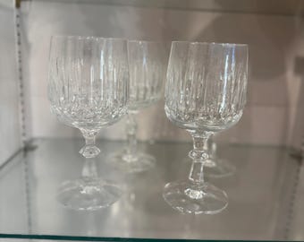 Schott Zwiesel kristallvinbägare | Set med 4 slipade kristallglas | Vintage tyskt glas | Elegant porslin