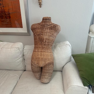 Vintage Wicker Schaufensterpuppe Torso