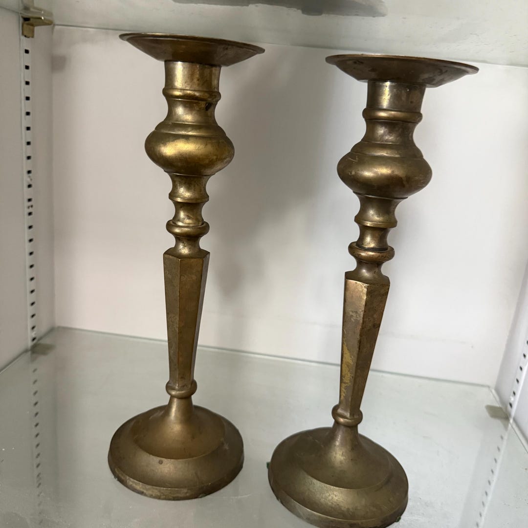 Vintage Brass Candlestick Holder Set of 2 - Etsy