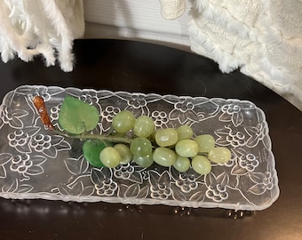 Vintage Jade Alabaster Traube Cluster | Mid Century Italienisches Obst Dekor