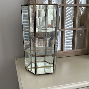 Vintage glass and brass display case