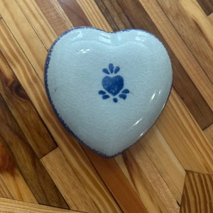Vintage blue and white trinket box