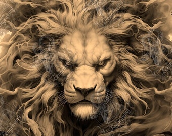 3D Lion Illusion: Laser Engraving PNG File (Digital Download) Diode Laser, Wood Burn File