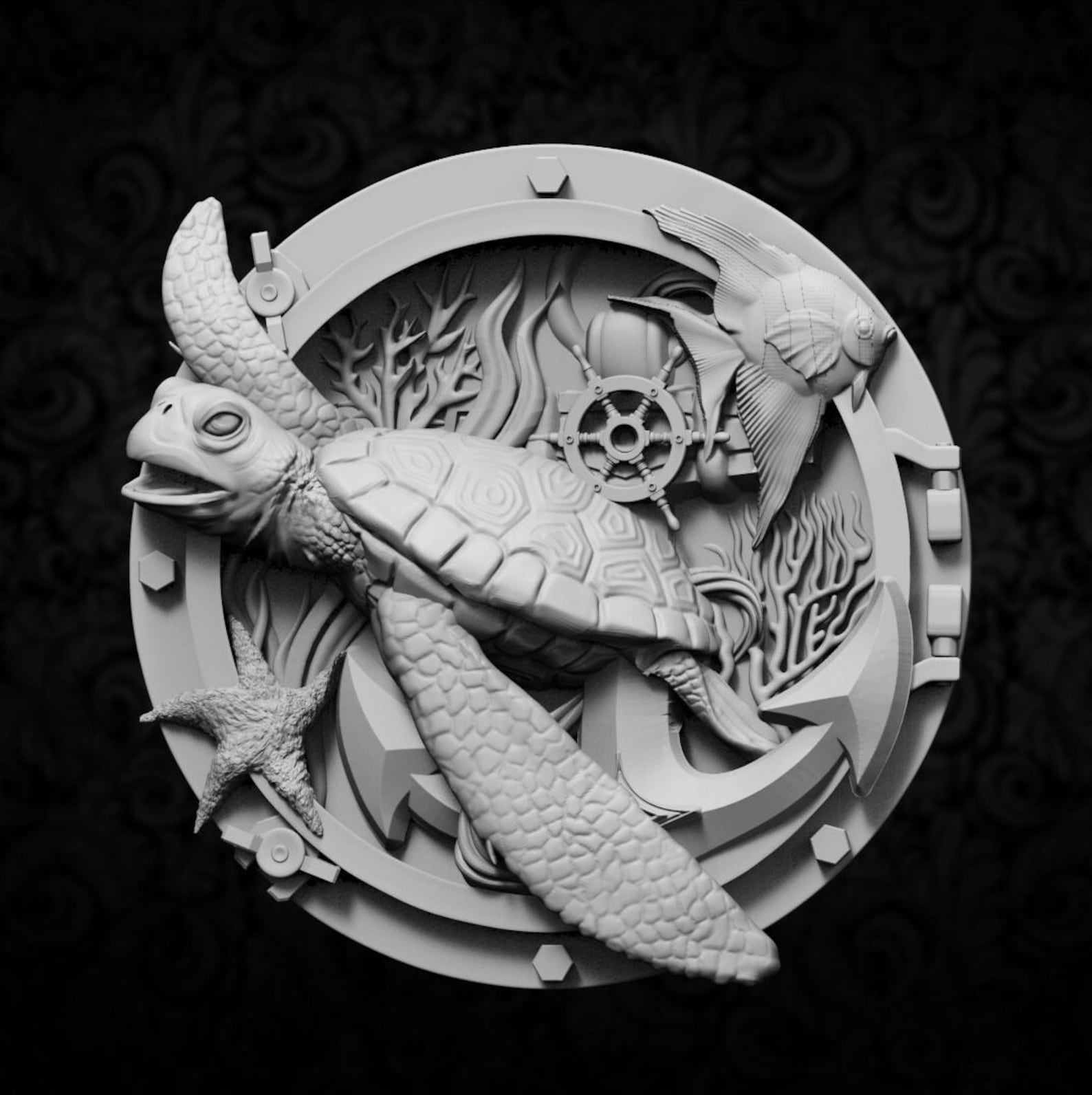 Sea Turtle for CNC 3D STL Model Cnc Router Engraver Artcam - Etsy