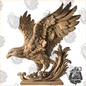 3D Eagle Illusion: Laser Engraving PNG File (Digital Download)