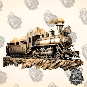 3D Illusion | Laser Burn PNG Digital File | Perfect for Engraving | Laser Ready | Instant Download | xTool | Glowforge | Old West Locomotive