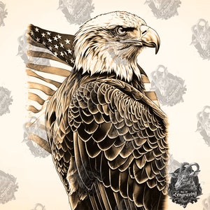 3D Bald Eagle Laser Engraving PNG: Illusion Art (Digital File)