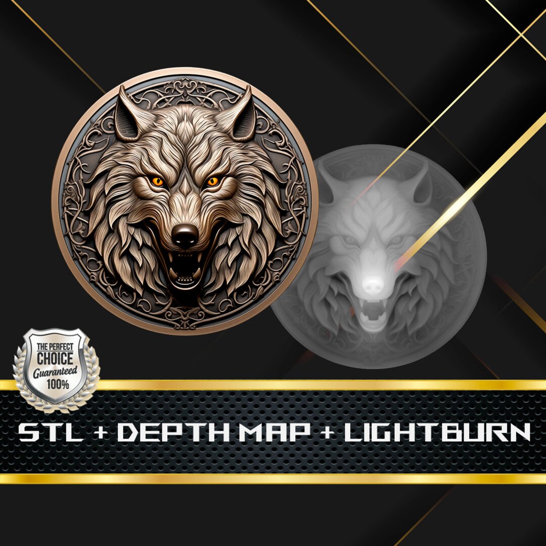 Wolves Depth Map Wolf Coin Depth Map and STL File, 3D Relief for Laser Engraving CNC - Etsy