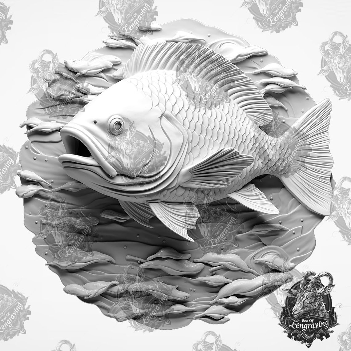 3D Fish Illusion: Laser Engraving PNG File (digital Download) Diode ...