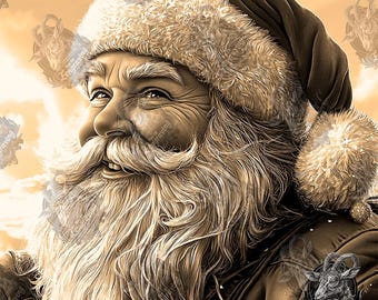 3D Illusion | Laser Brennen PNG Digitale Datei | Perfekt zum Gravieren | Laserbereit | Sofortdownload | xTool | Glühschmiede | Weihnachtsmann
