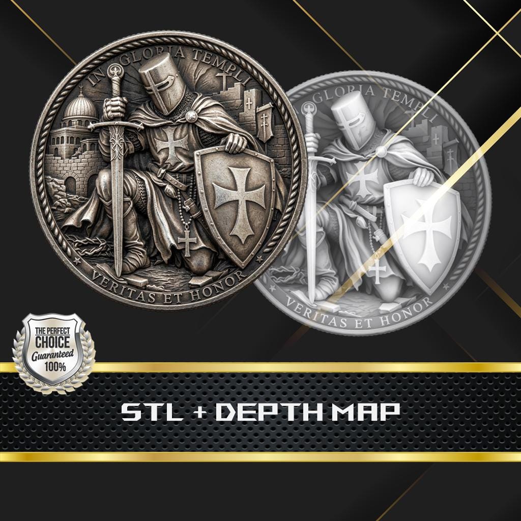Réplique de pièce d'or des Templiers - Monnaie des croisés médiévaux pour GN, RPG, jeu de société