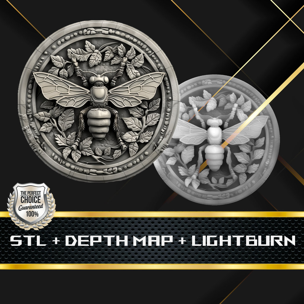 Bee Coin Depth Map: 3D Embossing Laser Engrave STL and Heigth Map Files for  Laser Fiber - Etsy
