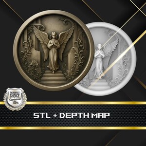 Coin Depth Map | Heigh Map | 3D Laser Engrave | Xtool | Stl file | PNG file | Grayscale | Lightburn BMP | Laser Fiber | Angel Coin