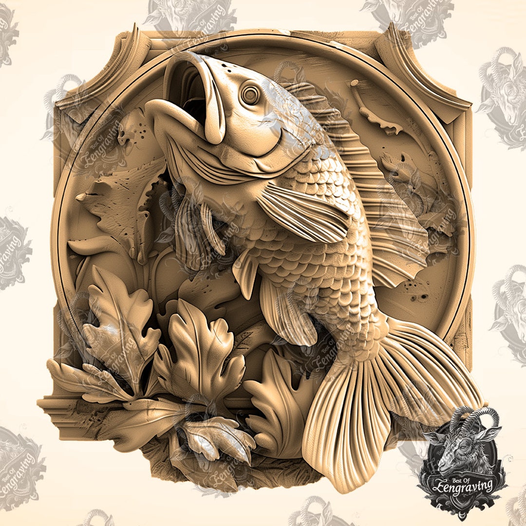 3D Fish Illusion: Laser Engraving PNG File (digital Download) Diode ...