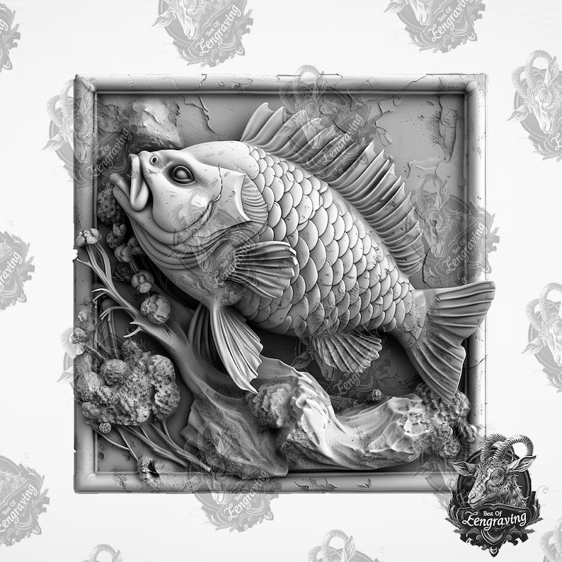 3D Fish Illusion Laser Engraving PNG File (digital Download) Diode ...