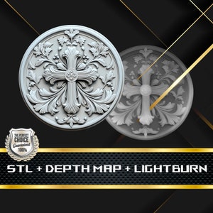 Münze Tiefe Karte | Höhenkarte | 3D Laser Gravur | Xtool | Glühschmiede | Stl-Datei | PNG-Datei | Graustufen | Lightburn BMP | CNC Münze | Kreuz Münze