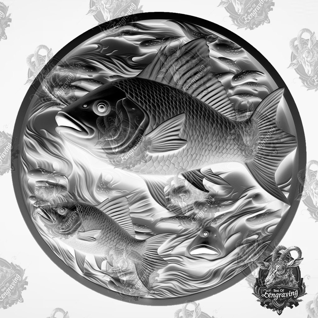 3D Fish Illusion: Laser Engraving PNG File (digital Download) Diode ...