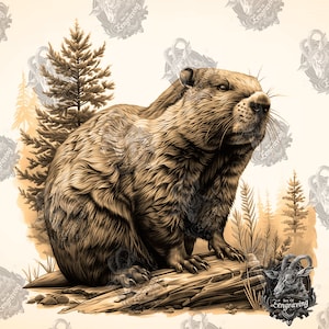 3D Beaver Illusion: Laser Engraving PNG File (Digital Download)