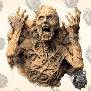 3D Zombie Illusion: Laser Engraving PNG File (Digital Download)