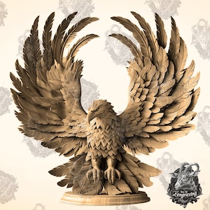 3D Eagle Illusion: Laser Engraving PNG File (Digital Download)