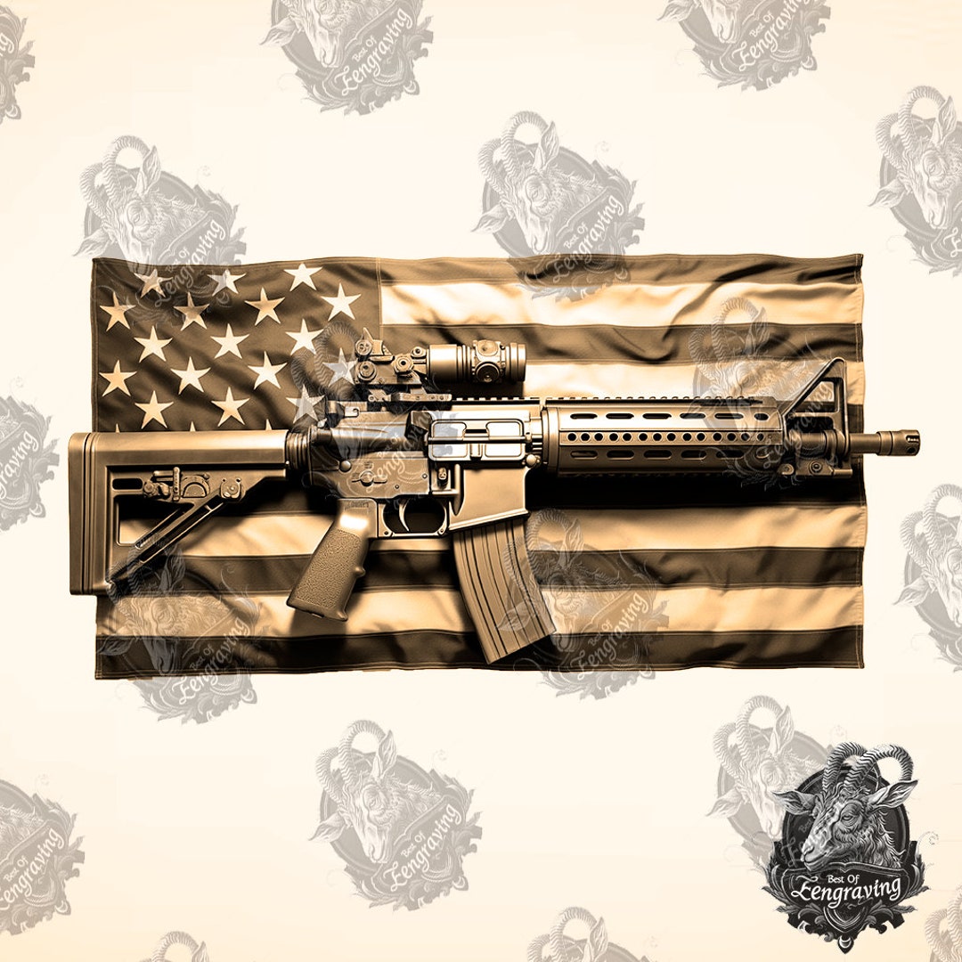 3D Illusion USA Flag Rifle Laser Engraving PNG (digital File) Diode ...