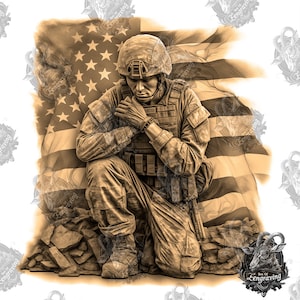 3D Illusion: USA Soldier Laser Engraving PNG File (Digital Download)