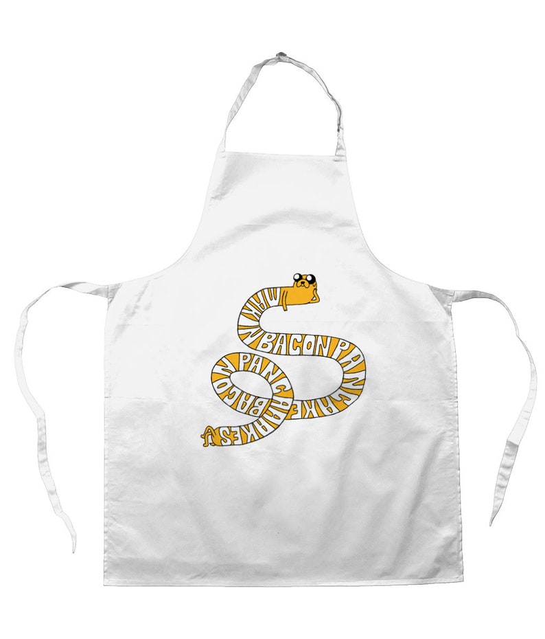 Making Bacon Pancakes Apron, Printed Apron, Red Cooking Apron, Adventure Time Merch, Adventure Time, Funny Cooking Gifts, Jake The Dog image 4