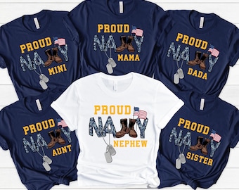 Personalized Patriotic Family Shirt, Custom Proud Boot Camp Graduation Tee, Military Anniversary Matching Gift