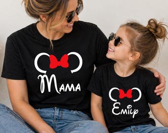 Minnie Mama Mini Matching Shirt, Disney Mom and Daughter T-Shirt, Disneyland Family Vacation Tee