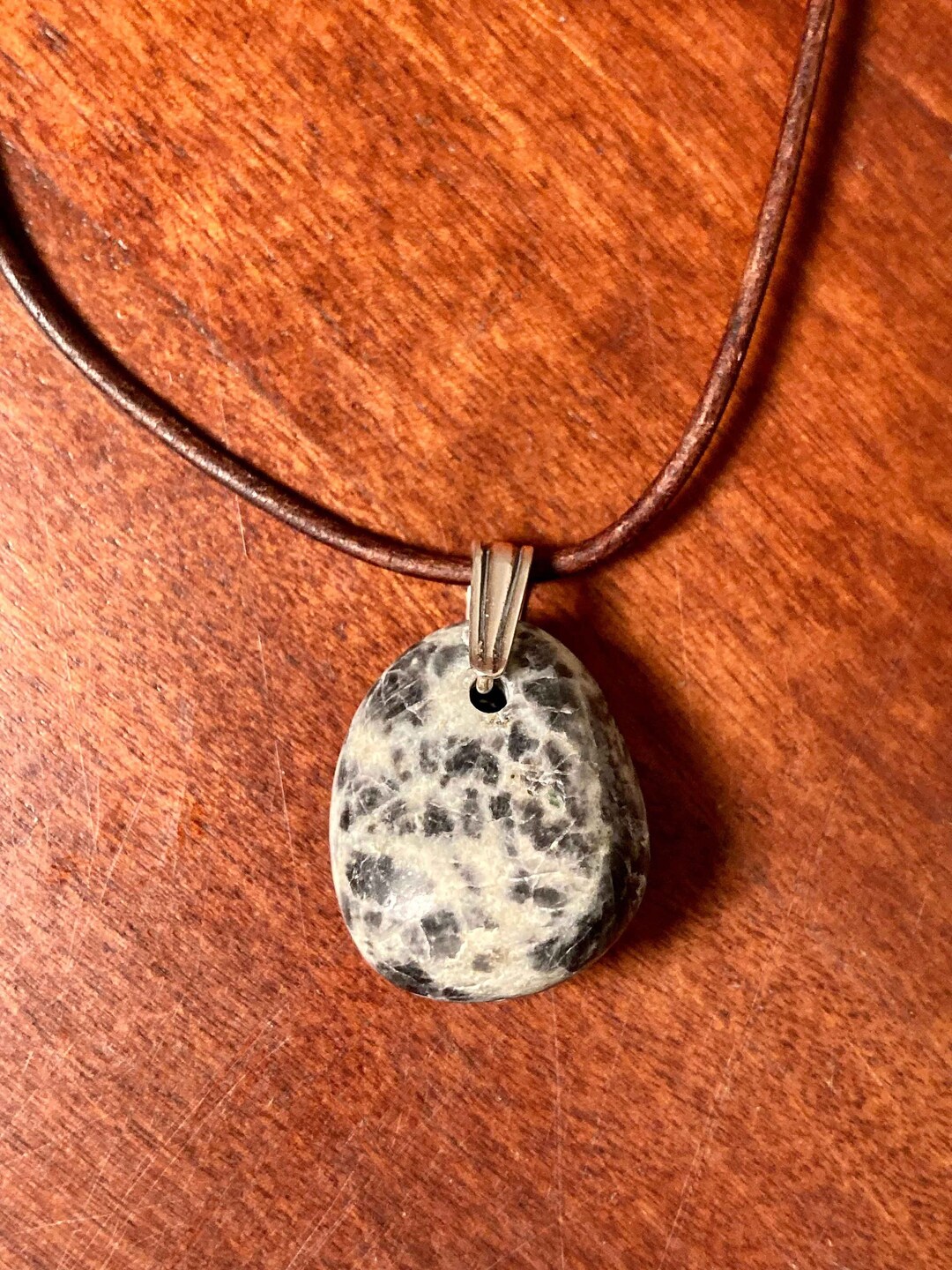 Adirondack Stone Pendant With Adjustable Leather Cord cairn Etsy