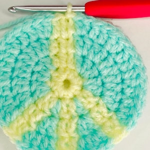Peace Sign Granny Square Crochet Pattern: Retro Boho Motif (Digital PDF) image 5
