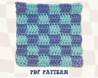 Checkered Granny Square Crochet Pattern: Beginner-Friendly Retro Motif (Digital PDF)
