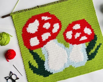 Mushroom Tapestry Crochet Pattern: Fly Agaric Wall Hanging (PDF Pattern)