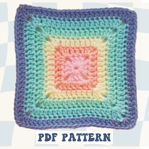 Granny Square Crochet Pattern: Retro Boho Motif (Digital PDF)