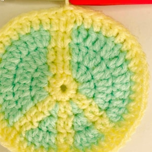 Peace Sign Granny Square Crochet Pattern: Retro Boho Motif (Digital PDF) image 6