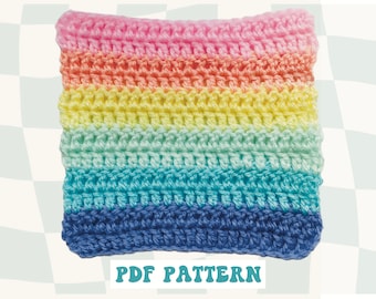 Patrón de crochet "Abuelita a Rayas": Motivo bohemio ideal para principiantes (PDF digital)
