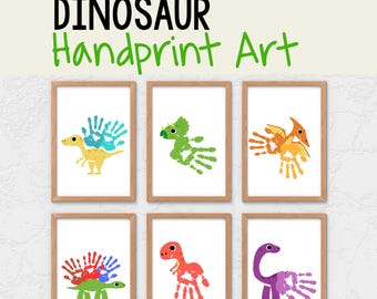 Dinosaur Handprint Art Activity: Fun DIY Craft (Digital Download)