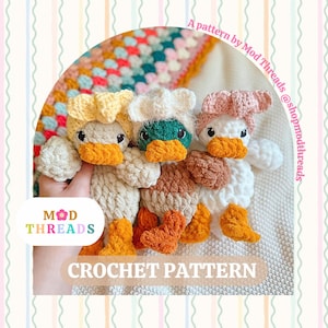 Baby Duck Lovey Crochet Pattern: Easy Low Sew Amigurumi (PDF Pattern)