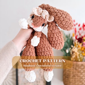 Bonnie the Bunny Crochet PATTERN Bunny Lovey Crochet Pattern Low Sew Crochet Amigurumi Pattern Easter Bunny Cute Crochet Pattern zdjęcie 1