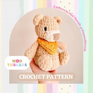 Benni Bear Crochet Pattern: Low Sew Amigurumi Snuggler (PDF Pattern)