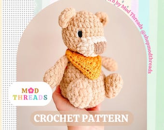 Benni Bear Crochet Pattern: Low Sew Amigurumi Snuggler (PDF Pattern)