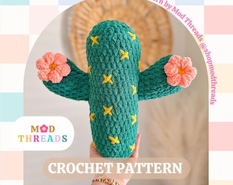 Cactus Pillow Crochet Pattern: Western Amigurumi (PDF Pattern)