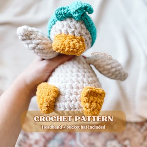 Della Duck Crochet PATTERN | Low Sew Crochet Pattern | Duck Amigurumi Snuggler Pattern | Stuffed Duck Crochet Pattern | Crochet Lovey